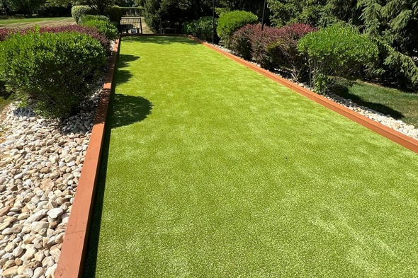 Oakley Bocce Ball Court featuring artificial grass
